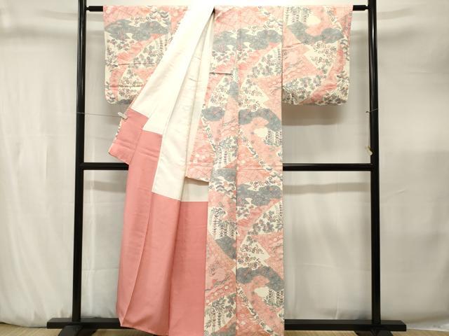 平和屋着物■上質な小紋 地紋起こし 松竹梅草花文 正絹 逸品 CABJ3239ev