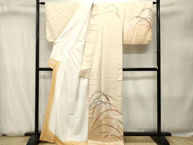 平和屋着物■訪問着 芝草枝萩文 暈し染め 金彩 洗える着物 CABJ3249ev