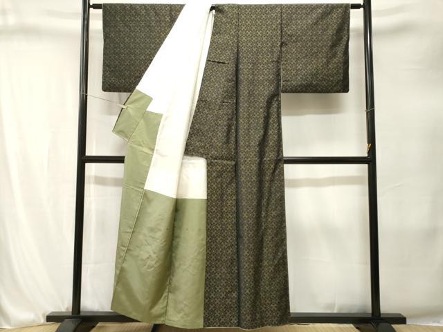 平和屋着物■本場大島紬 幾何学文 正絹 逸品 CABJ3257ev