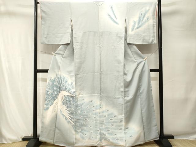 平和屋着物■訪問着 刺繍 孔雀文 銀彩 正絹 逸品 CABJ3264ev