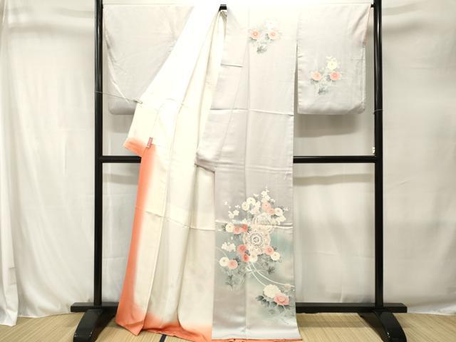 平和屋着物■訪問着 鏡裏花鳥文 暈し染め 正絹 逸品 CABJ3269ev