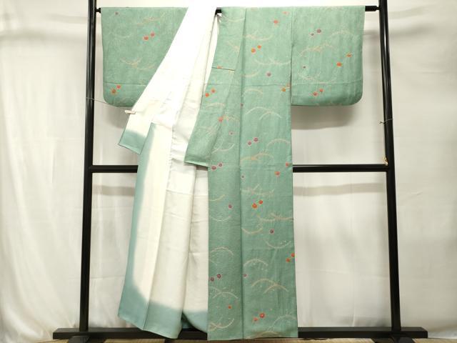平和屋着物■上質な小紋 絞り 露芝文 正絹 逸品 CABJ3271ev
