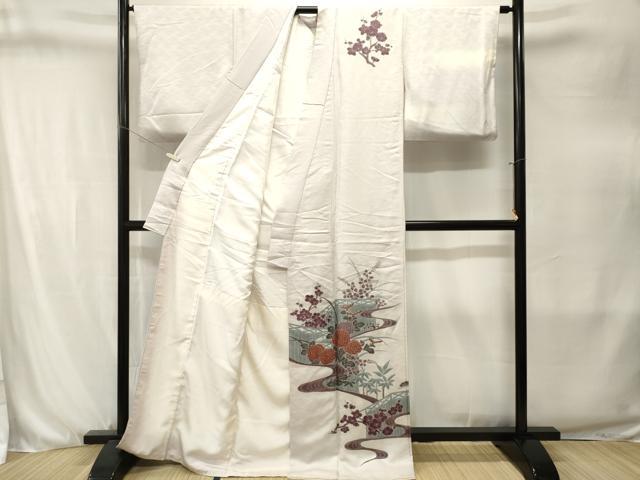 平和屋着物■訪問着 刺繍 松竹梅流水文 暈し染め 正絹 逸品 CABJ3272ev