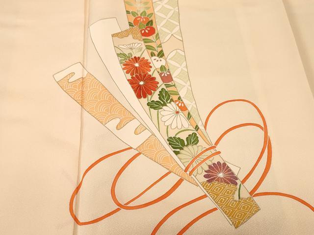平和屋着物■訪問着 刺繍 短冊草花文 金彩 正絹 逸品 CABJ3281ev