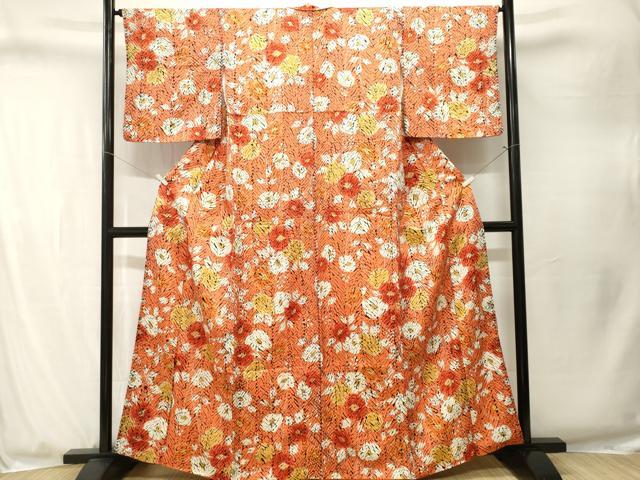平和屋着物■上質な小紋 枝花文 正絹 逸品 CABJ3282ev