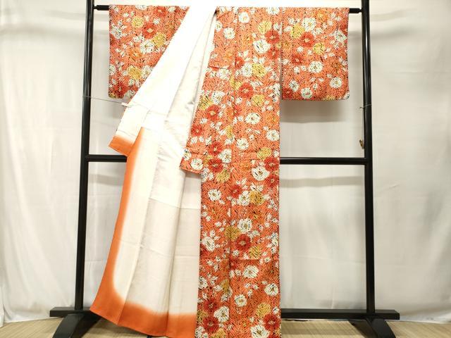 平和屋着物■上質な小紋 枝花文 正絹 逸品 CABJ3282ev