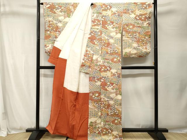 平和屋着物■上質な小紋 吉祥鳳凰草花文 正絹 逸品 CABJ3286ev