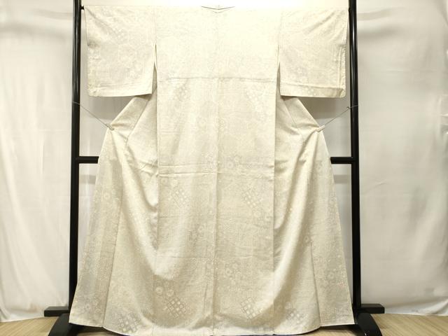 平和屋着物■上質な小紋 作家物 切嵌吉祥花文 正絹 逸品 CABJ3294ev