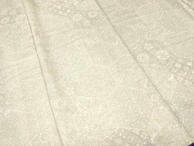 平和屋着物■上質な小紋 作家物 切嵌吉祥花文 正絹 逸品 CABJ3294ev