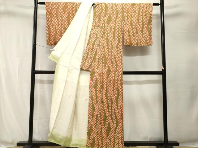 平和屋着物■上質な小紋 総絞り 抽象文 正絹 逸品 CABJ3301ev