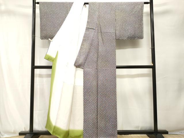 平和屋着物■上質な小紋 総絞り 霞鹿の子文 暈し染め 正絹 逸品 CABJ3308ev