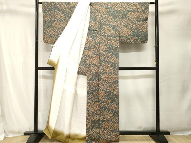 平和屋着物■上質な小紋 草花文 正絹 逸品 CABJ3314ev