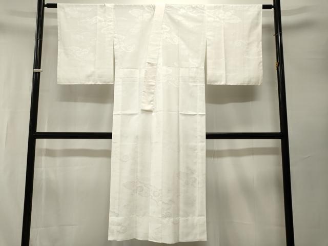 平和屋着物■長襦袢 無双仕立て 流水雲取り花地紋 白色 洗える着物 CABJ3318ev