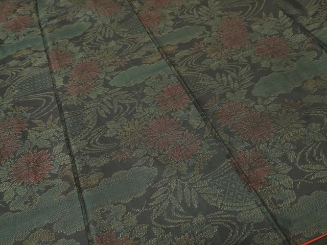 平和屋着物■本場大島紬 籬流水菊文 正絹 逸品 CABJ3338ev