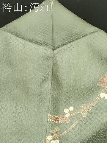 平和屋着物■訪問着 草木友禅 地紙重ねエ霞草花文 暈し染め 金彩 正絹 逸品 CABJ3340ev