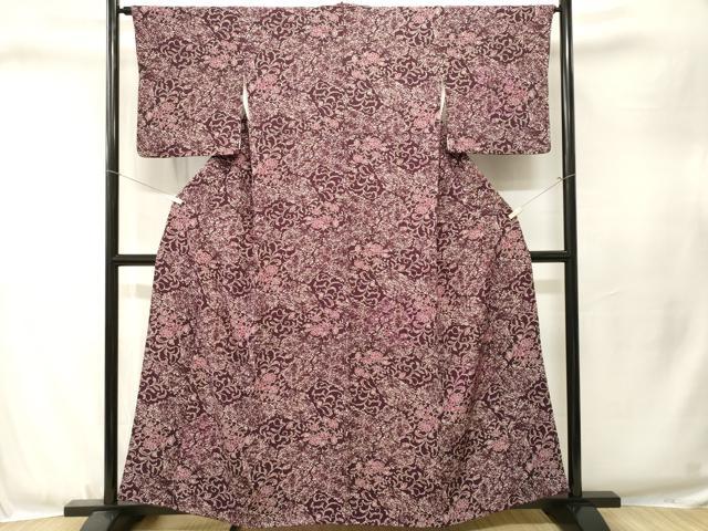平和屋着物■上質な小紋 花唐草文 正絹 逸品 CABJ3344ev
