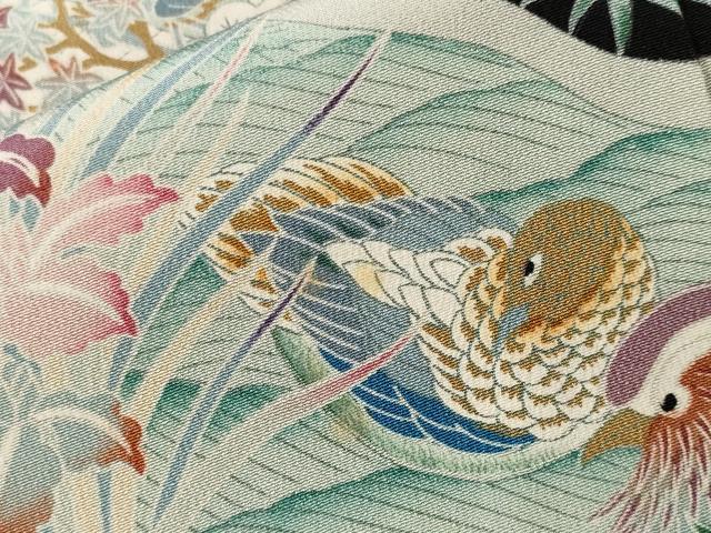 平和屋着物■豪華黒留袖 駒刺繍 鴛鴦御所解文 金彩 正絹 逸品 CABJ3345ev