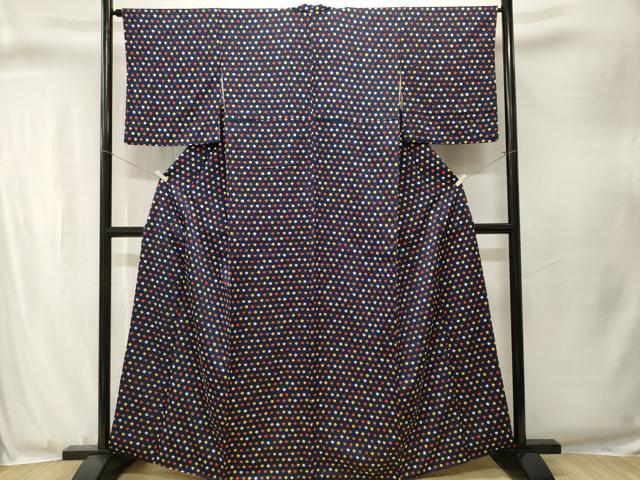 平和屋着物■上質な小紋 絞り 鹿の子文 正絹 逸品 CABJ3356ev