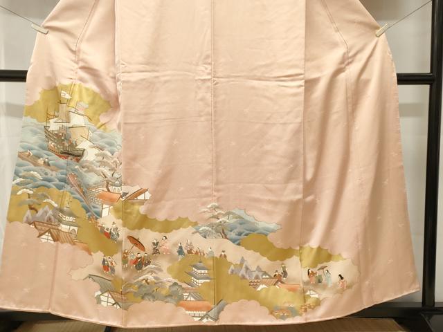 平和屋着物■豪華色留袖 舟 人物風景文 金彩 正絹 逸品 CABJ3357ev