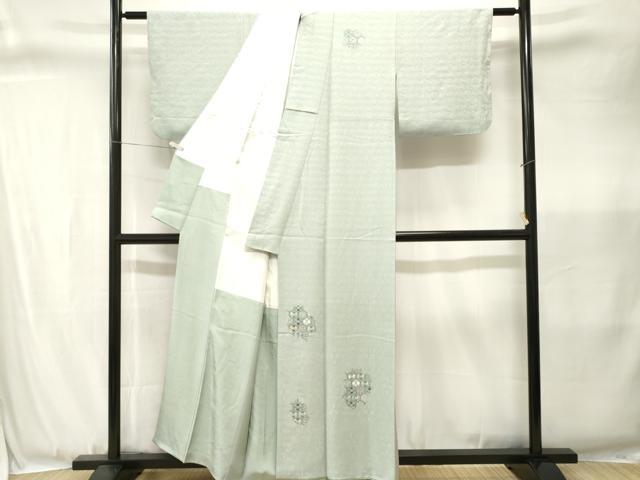 平和屋着物■訪問着 総刺繍 亀甲花繋ぎ文 正絹 逸品 CABJ3362ev
