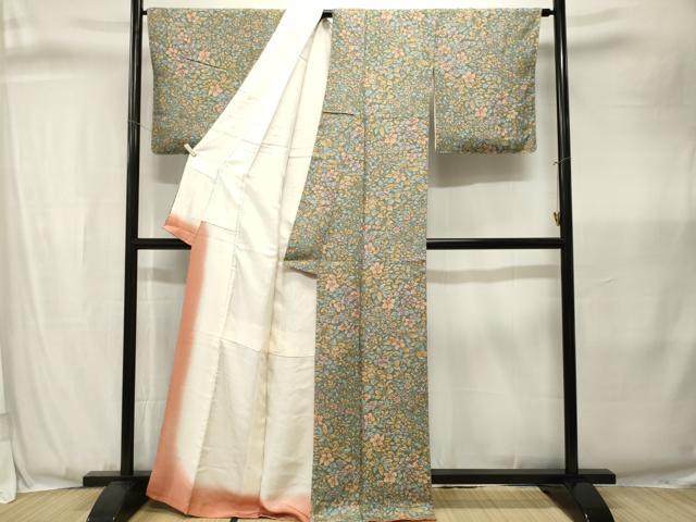平和屋着物■上質な小紋 草花文 正絹 逸品 CABJ3370ev