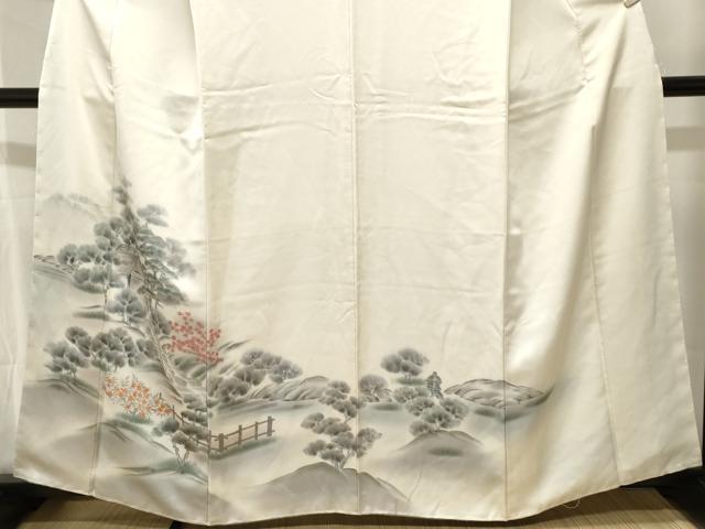 平和屋着物■訪問着 手描き 風景文 暈し染め 正絹 逸品 CABJ3372ev