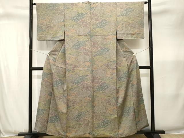 平和屋着物■本場染大島紬 切嵌風景文 正絹 逸品 CABJ3373ev