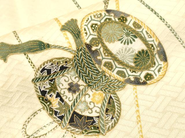 平和屋着物■上質な小紋 鼓草花文 金彩 正絹 逸品 CABJ3374ev