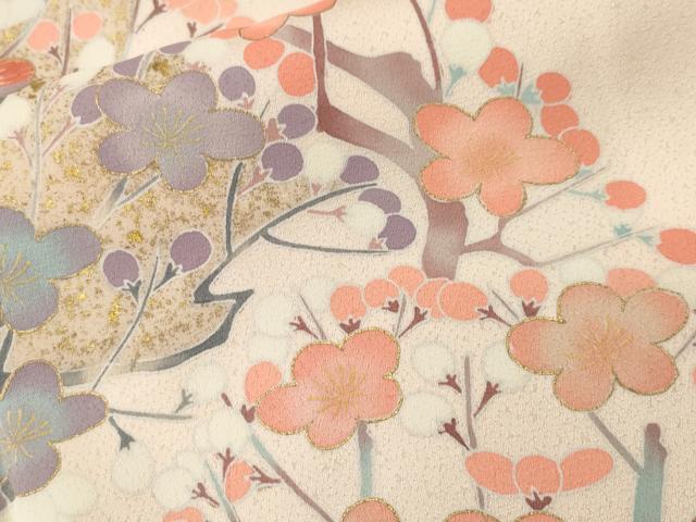 平和屋着物■訪問着 刺繍 枝梅文 金彩 正絹 逸品 CABJ3377ev