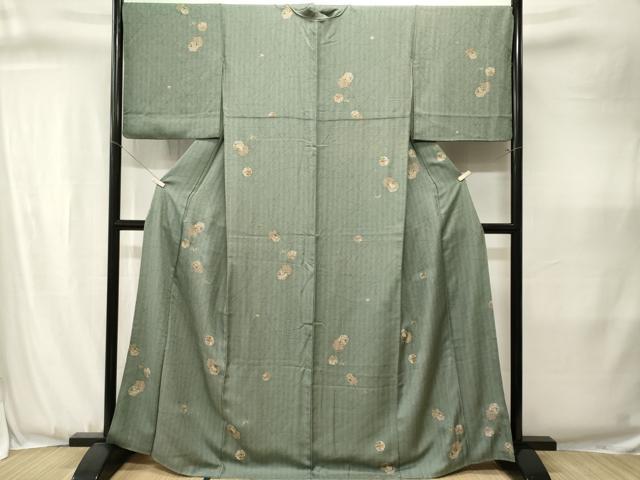 平和屋着物■上質な小紋 雪輪重ね花文 金彩 正絹 逸品 CABJ3383ev