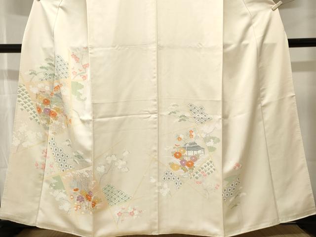 平和屋着物■訪問着 刺繍 風景文 正絹 逸品 CABJ3390ev