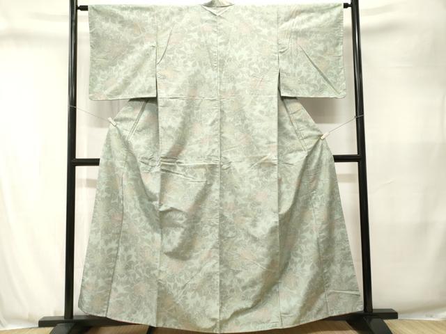 平和屋着物■上質な紬 草花文 正絹 逸品 未使用 CABJ3391ev