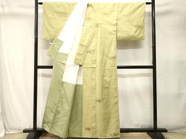 平和屋着物■上質な紬 草花文 正絹 逸品 CABJ3396ev
