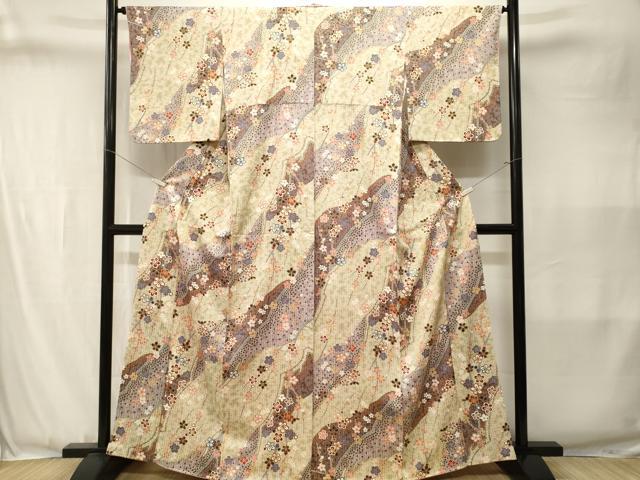 平和屋着物■上質な小紋 道長枝梅文 金彩 正絹 逸品 CABJ3398ev