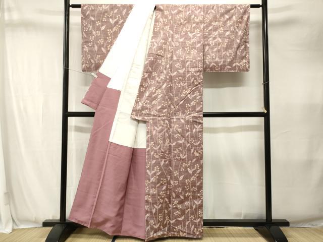 平和屋着物■上質な紬 木の実枝葉文 正絹 逸品 CABJ3418ev