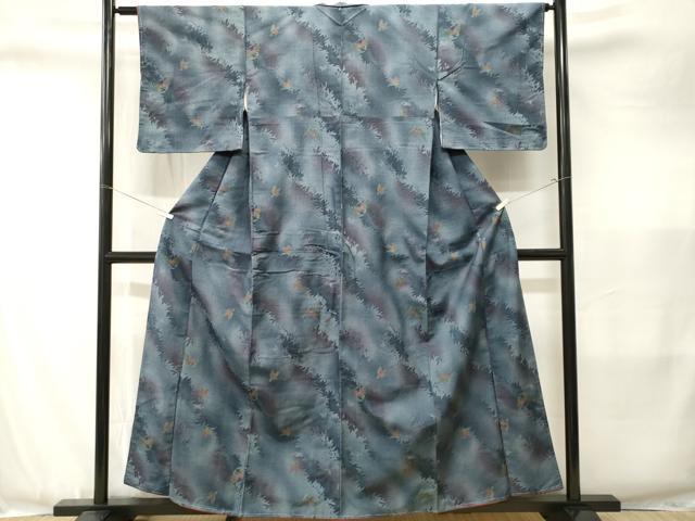 平和屋着物■上質な紬 舞蝶文 シルエット 正絹 逸品 CABJ3421ev