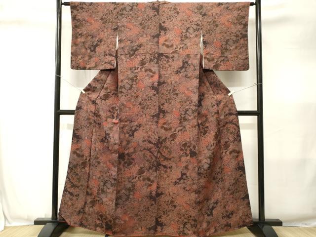 平和屋着物■上質な小紋 草花文 正絹 逸品 CABJ3422ev