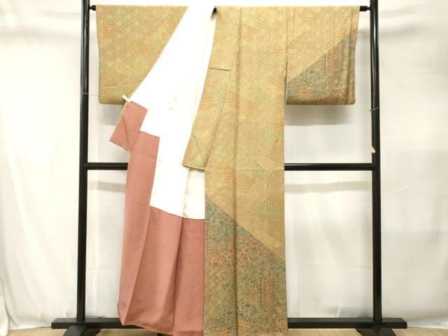 平和屋着物■訪問着 更紗切嵌吉祥花文 正絹 逸品 CABJ3426ev