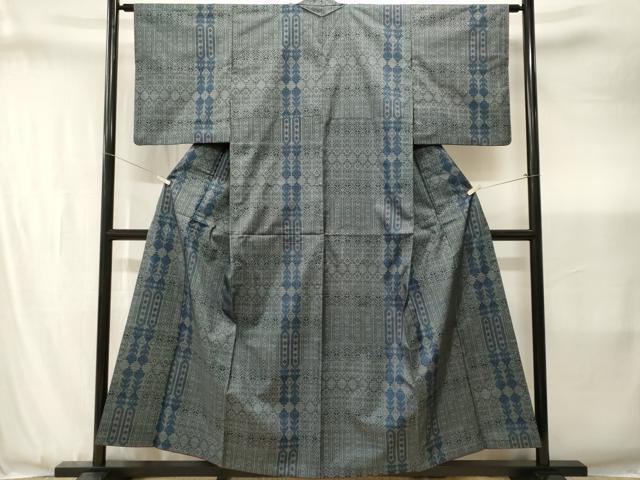 平和屋着物■本場大島紬 7マルキ 幾何学文様 正絹 逸品 CABJ3439ev