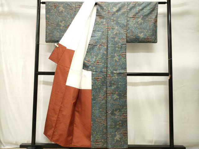 平和屋着物■本場大島紬 7マルキ 御所解文 正絹 逸品 CABJ3441ev