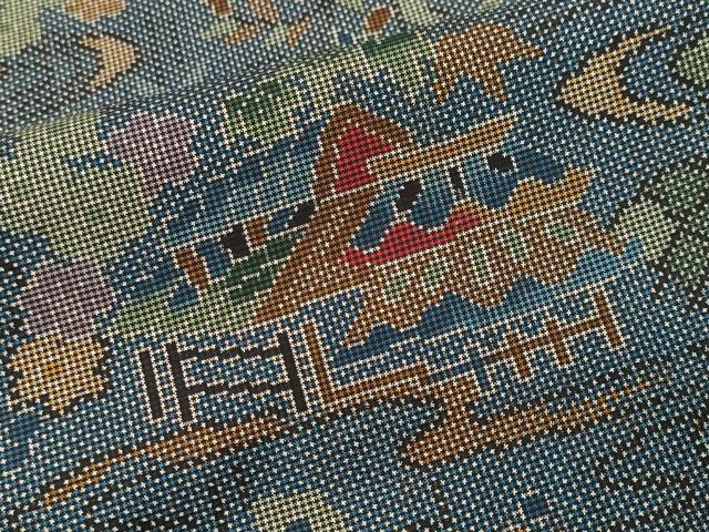 平和屋着物■本場大島紬 7マルキ 御所解文 正絹 逸品 CABJ3441ev