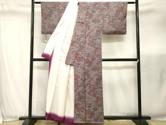 平和屋着物■上質な小紋 枝花文 正絹 逸品 CABJ3443ev