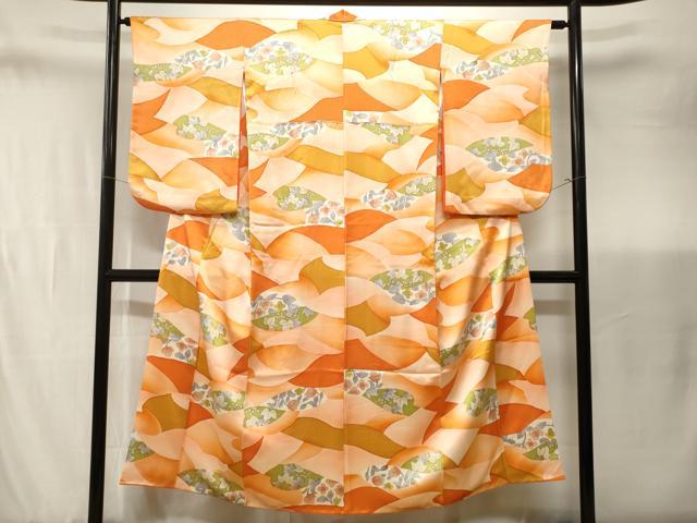 平和屋着物■上質な小紋 抽象文様 草花文 正絹 逸品 CABJ3445ev