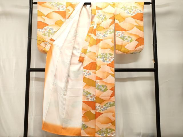 平和屋着物■上質な小紋 抽象文様 草花文 正絹 逸品 CABJ3445ev