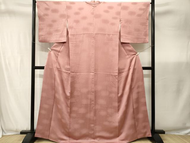 平和屋着物■上質な色無地 霞地紋 退紅色 正絹 逸品 CABJ3447ev