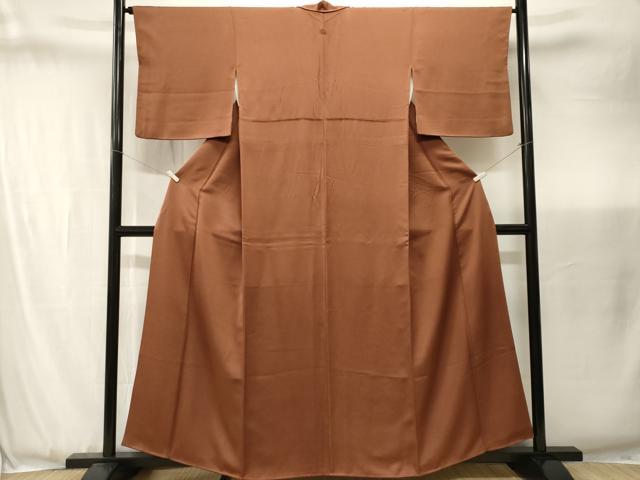 平和屋着物■上質な色無地 唐茶色 正絹 逸品 CABJ3448ev