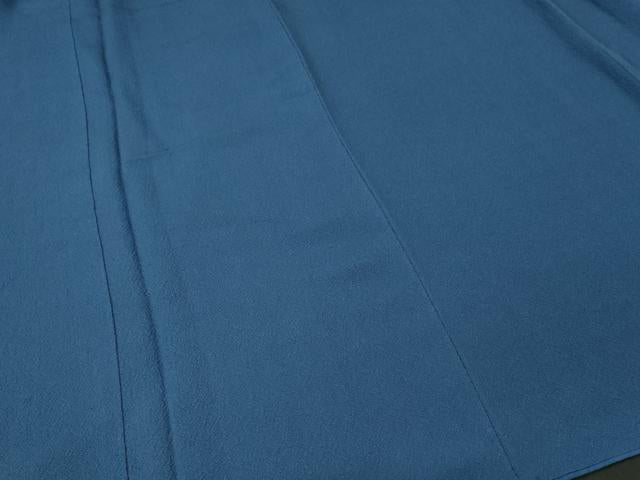 平和屋着物■ファッションデザイナー 花井幸子 色無地 紺色 反端付き 正絹 逸品 CABJ3454ev