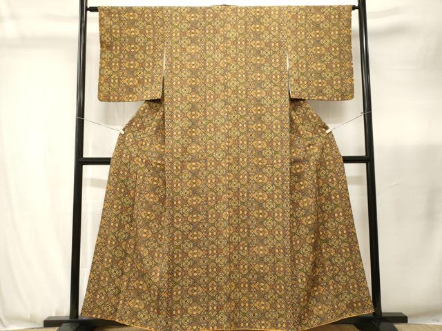 平和屋着物■上質な小紋 幾何学花菱文 正絹 逸品 CABJ3457ev
