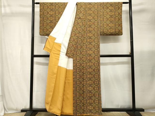 平和屋着物■上質な小紋 幾何学花菱文 正絹 逸品 CABJ3457ev