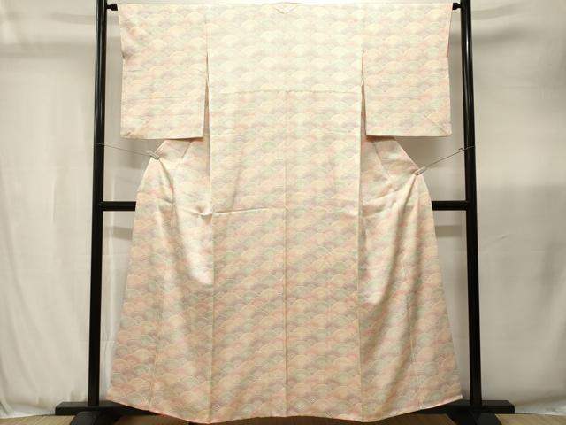 平和屋着物■上質な小紋 青海波文 正絹 逸品 CABJ3459ev